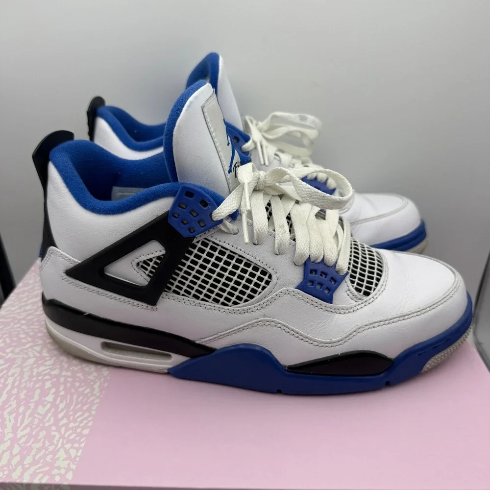 Jordan 4 Retro Motorsport Mens 8.5 White Game Royal Black 308497-117